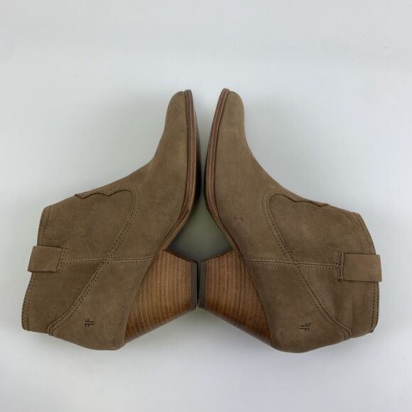 Frye Rory Bootie Dusty Rose Suede Low Heel Side Zip Ankle Boho Western Women 7.5 - Picture 12 of 15